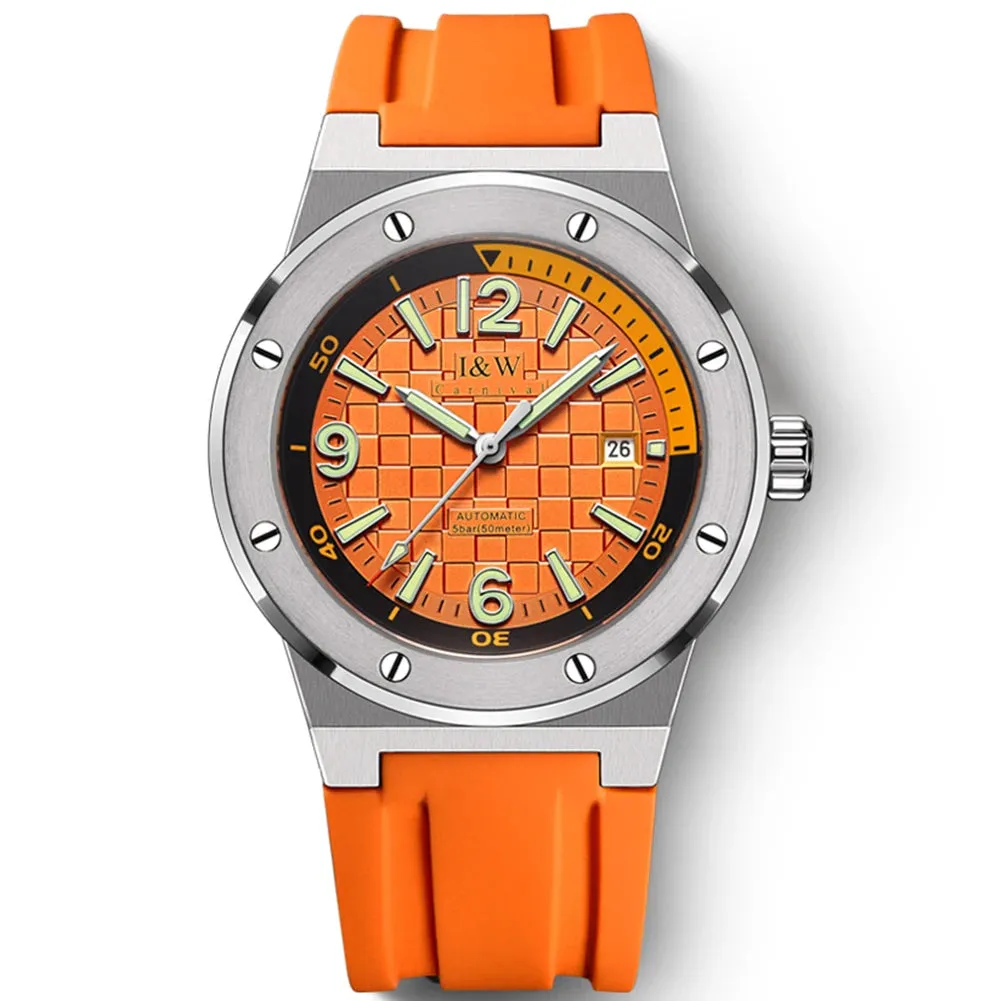2021 New Switzerland I&amp;W Mechanical Watch For Men Brand Luxury Automatic Wrist Watch 50M Waterproof NH36A Reloj Hombre