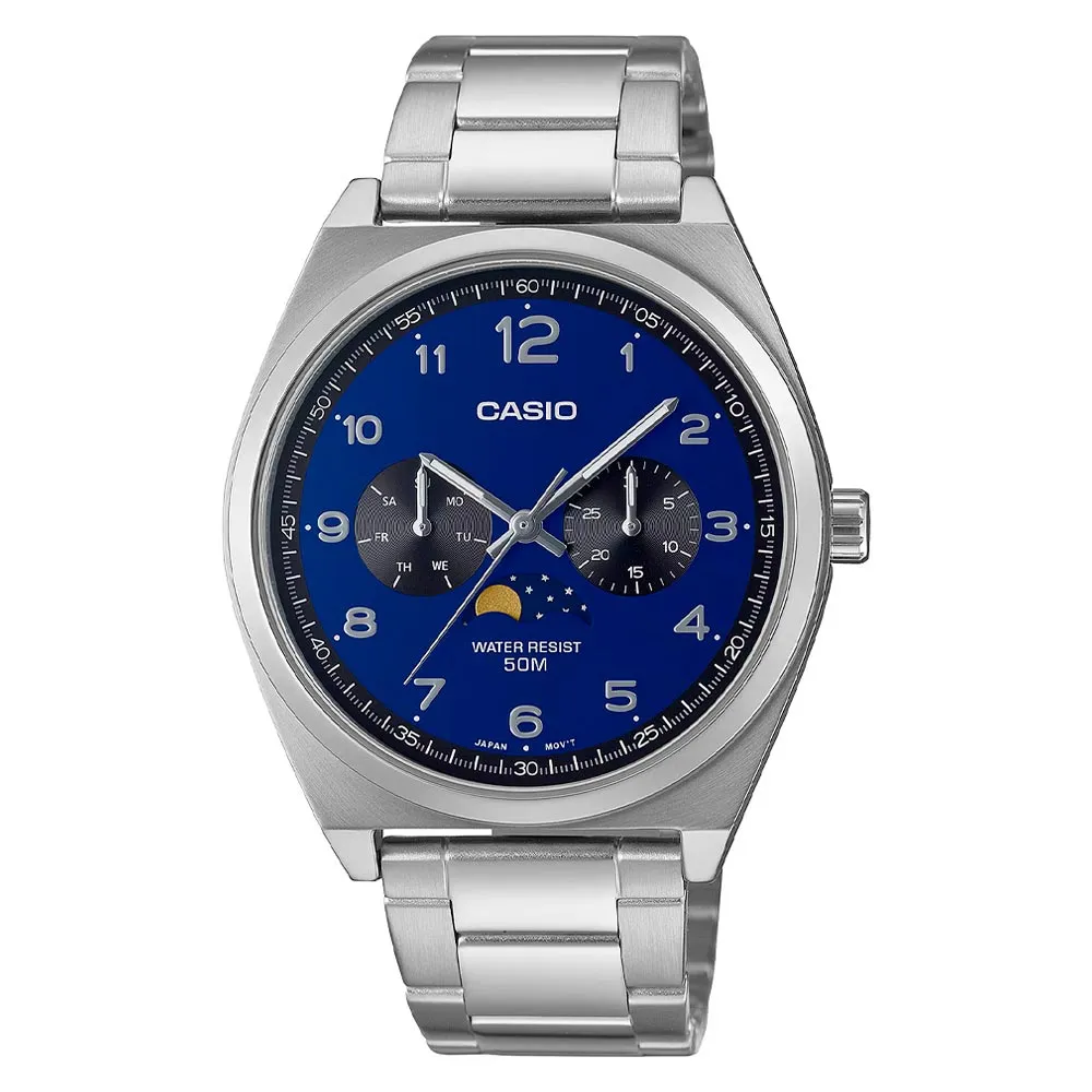 Reloj Casio Análogo MTP-M300D-2AVDF Moonphase Acero 40mm