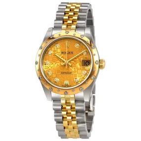 Rolex Datejust 31 Champagne Diamond Steel and 18K Yellow Gold Ladies Watch 178343CJDJ